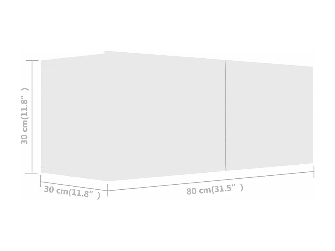 Ensemble de meubles TV 2 pcs Blanc Bois d'ingénierie