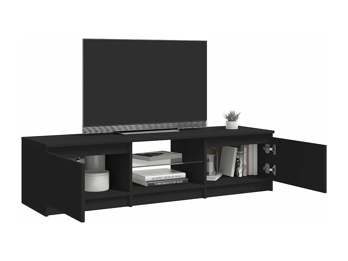 Meuble TV avec lumières LED noir 140x40x35,5 cm