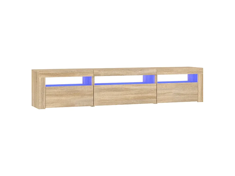 Meuble TV avec lumières LED Chêne sonoma 195x35x40 cm