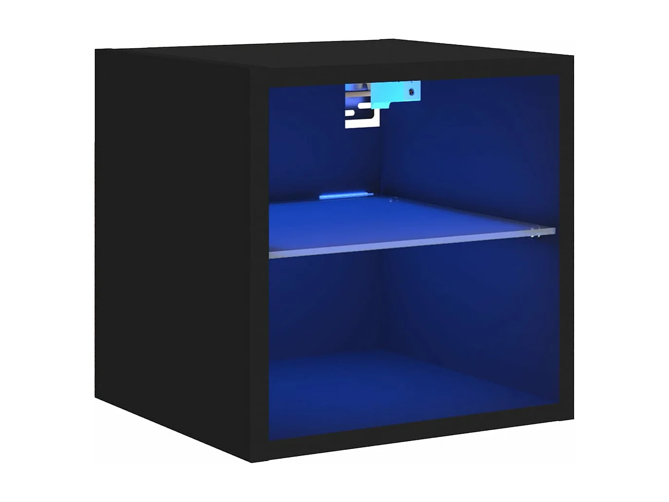 Meuble TV mural avec lumières LED noir 30x28,5x30 cm