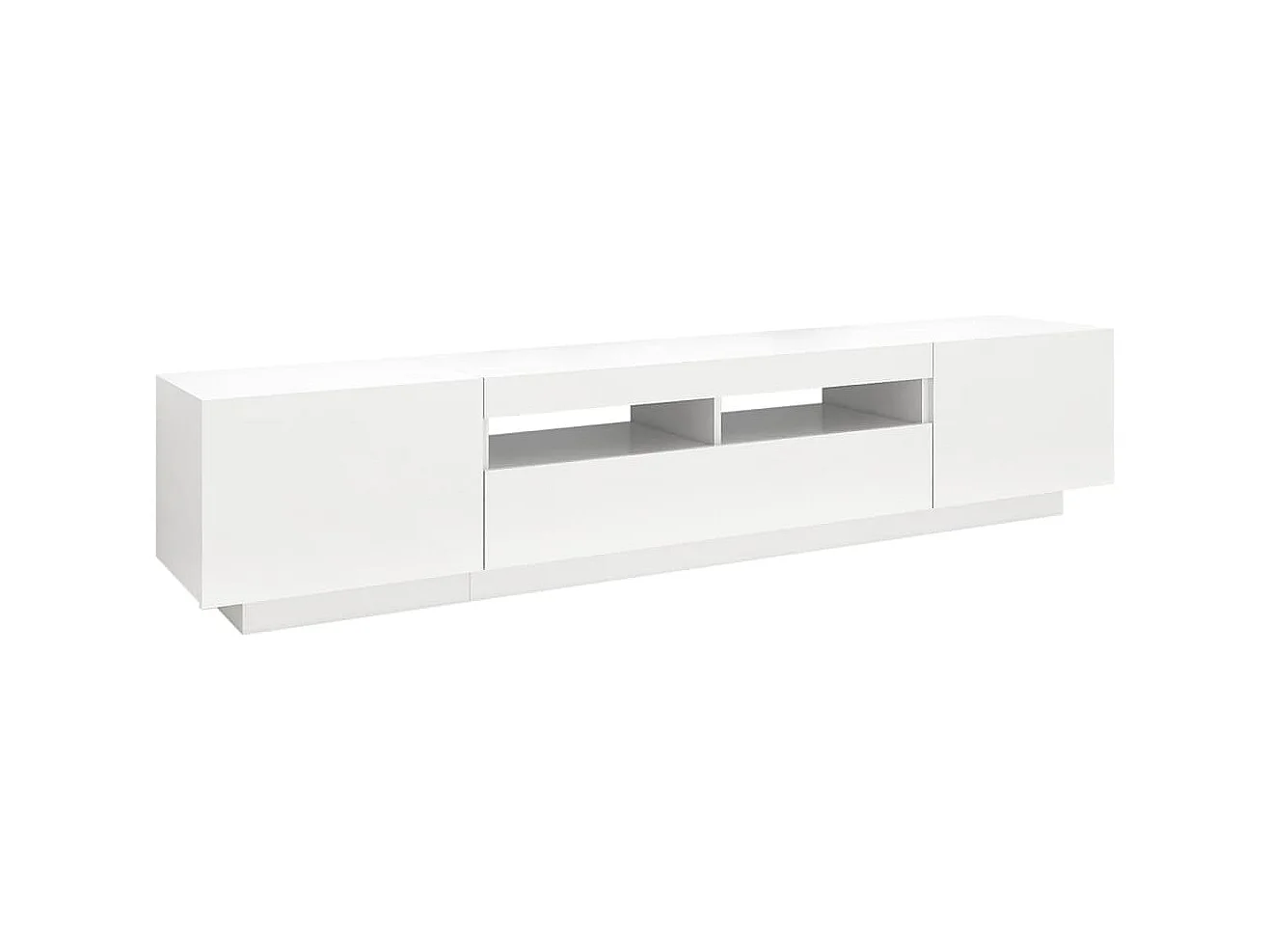 Meuble TV avec lumières LED Blanc 200x35x40 cm