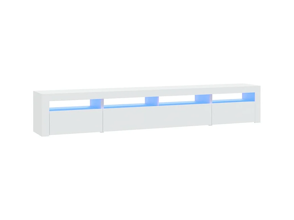 Meuble TV avec lumières LED Blanc 240x35x40 cm