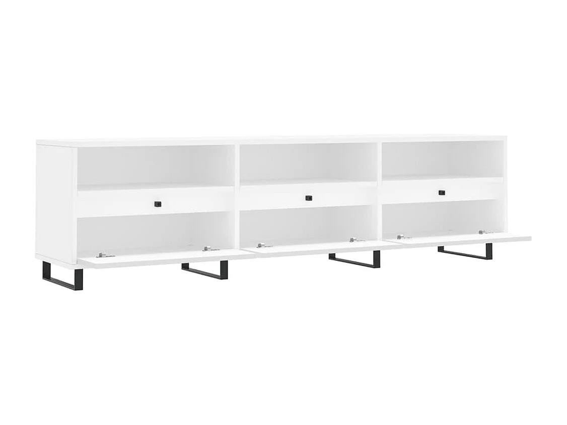 Meuble TV blanc 150x30x44,5 cm bois d'ingénierie