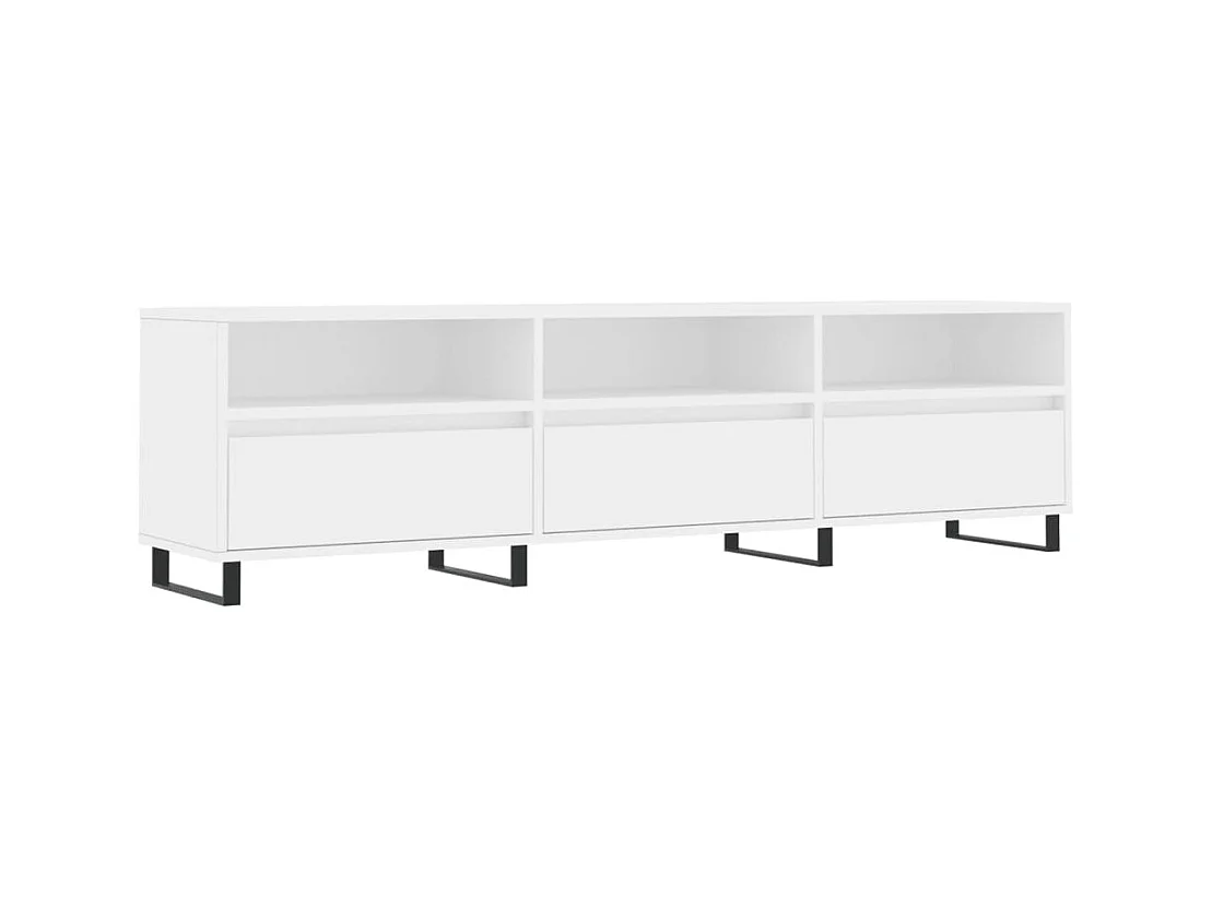 Meuble TV blanc 150x30x44,5 cm bois d'ingénierie