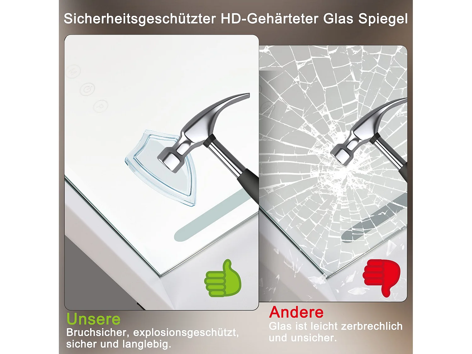 NETTLIFE Make-upspiegel met veranderbare verlichting met 3 kleurverlichtmodi, Vergrotende spiegel 5x Verbinding USB voor kleerkast