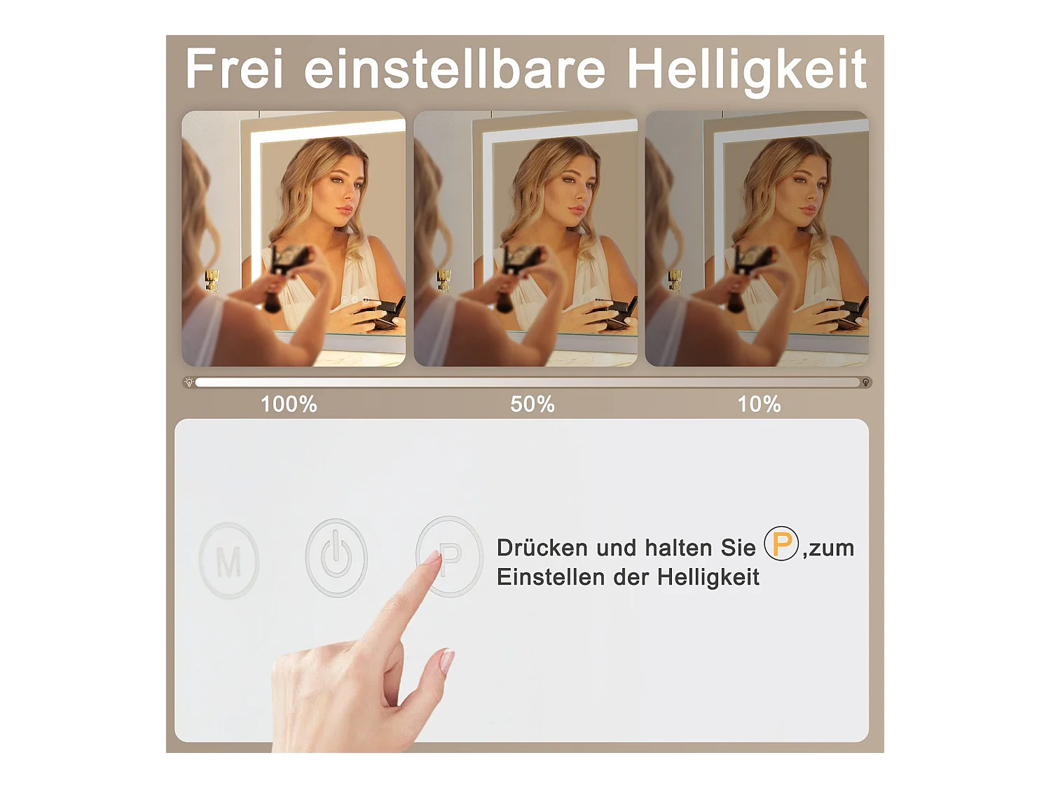 NETTLIFE Schminkgegenstand mit veränderlicher Beleuchtung mit 3 Farbbeleuchtungsmodi, 5x Vergrößerungsspiegel mit USB-Verbindung für den Schrank