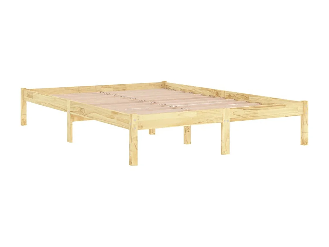 Cadre de lit sans matelas bois massif 140x190 cm