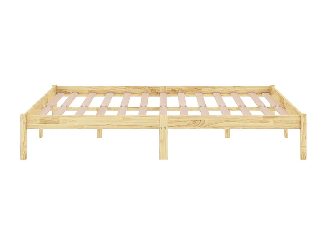 Cadre de lit sans matelas bois massif 140x190 cm