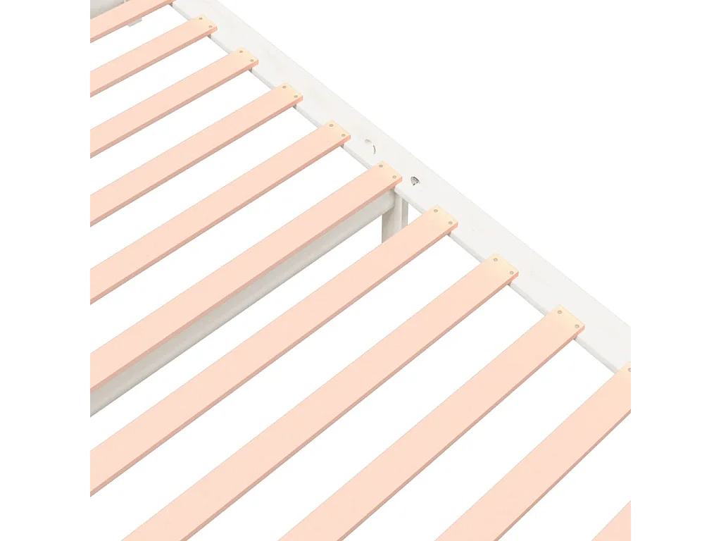 Cadre de lit sans matelas blanc bois massif 140x190 cm