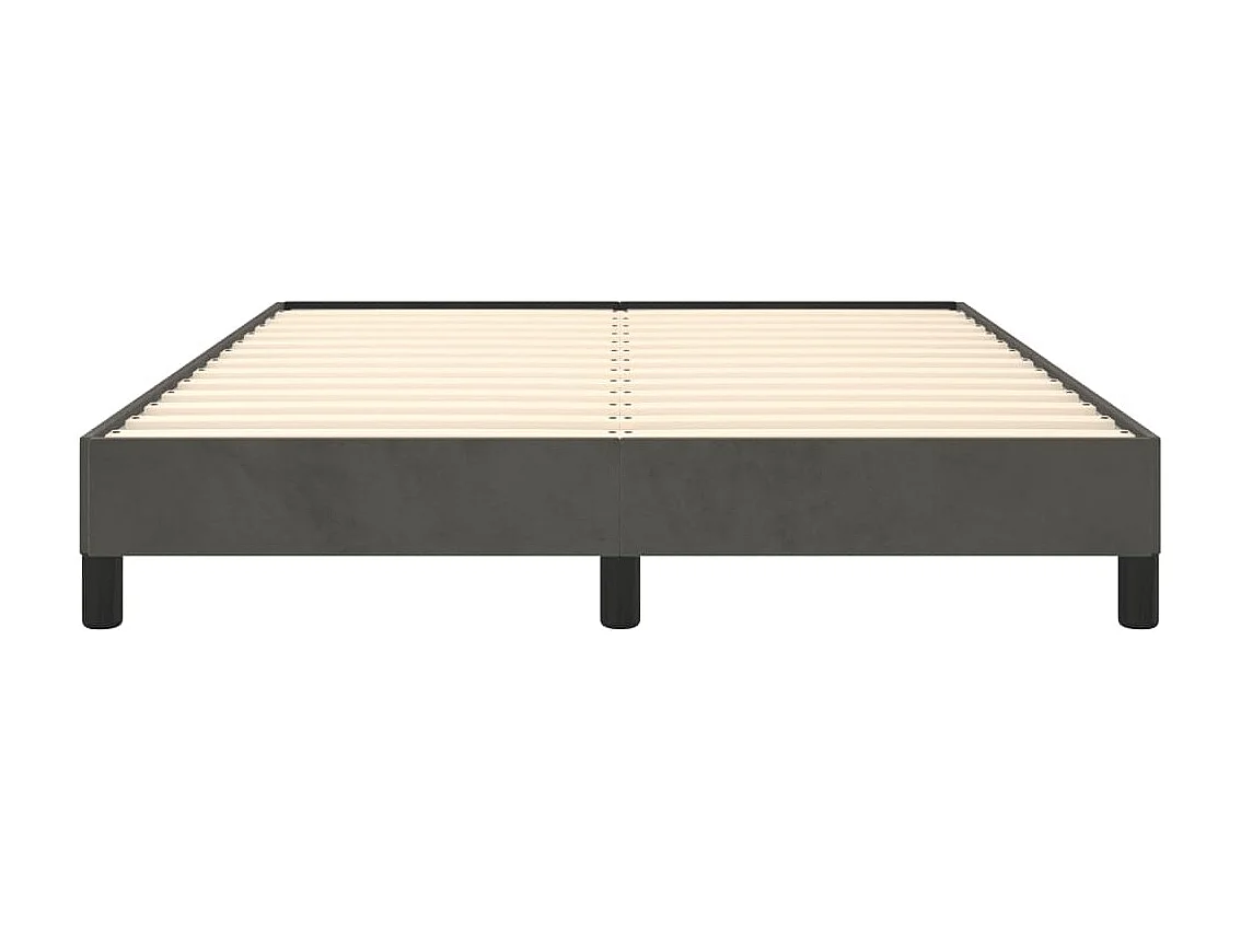 Cadre de lit sans matelas gris foncé 140x190 cm velours