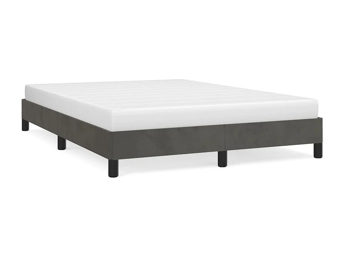 Cadre de lit sans matelas gris foncé 140x190 cm velours