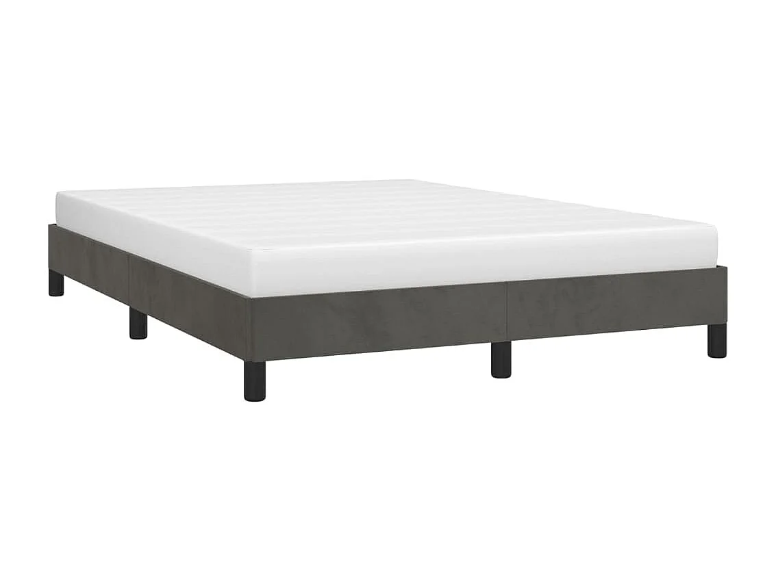 Cadre de lit sans matelas gris foncé 140x190 cm velours