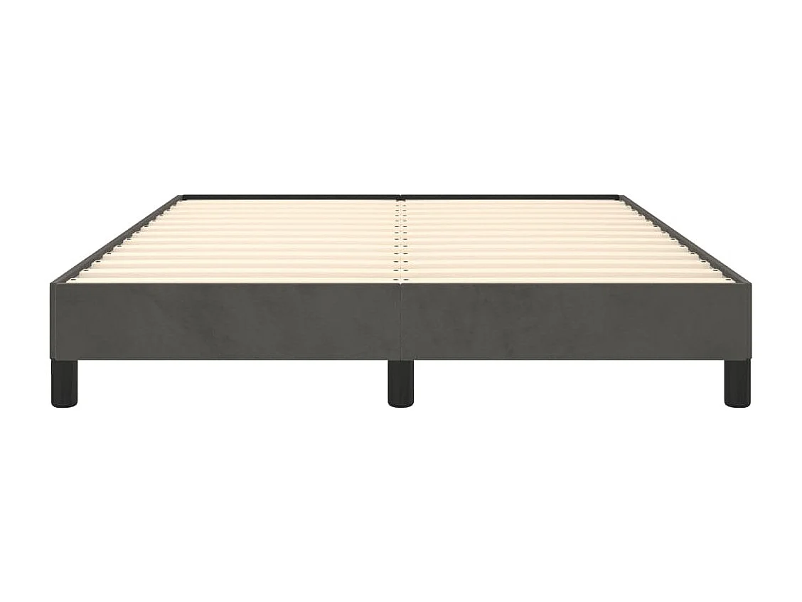 Cadre de lit sans matelas gris foncé 140x190 cm velours