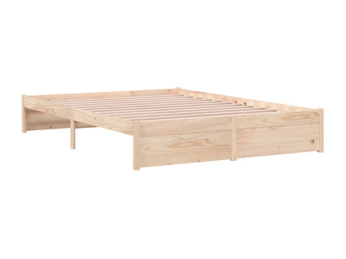 Cadre de lit sans matelas bois massif 140x190 cm