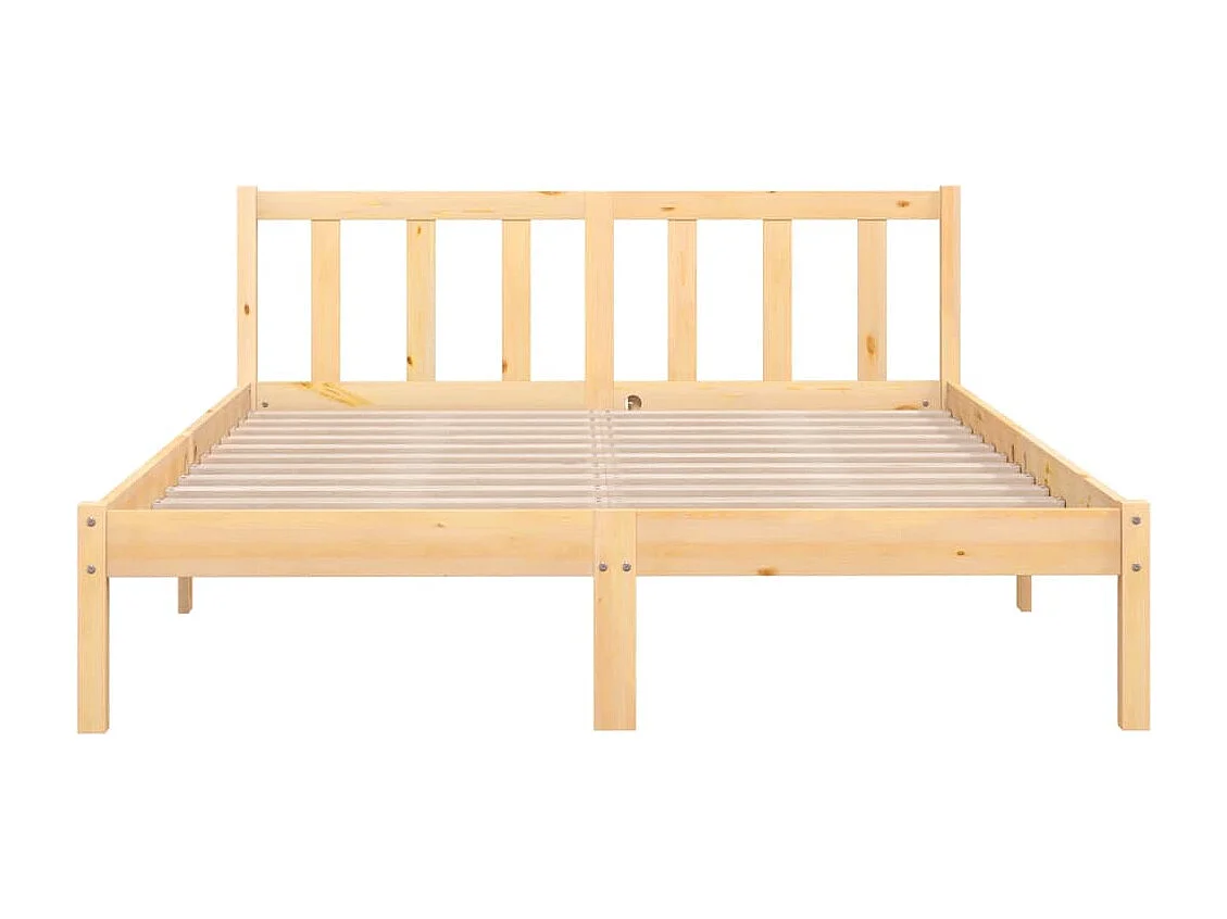 Cadre de lit sans matelas bois massif 140x190 cm