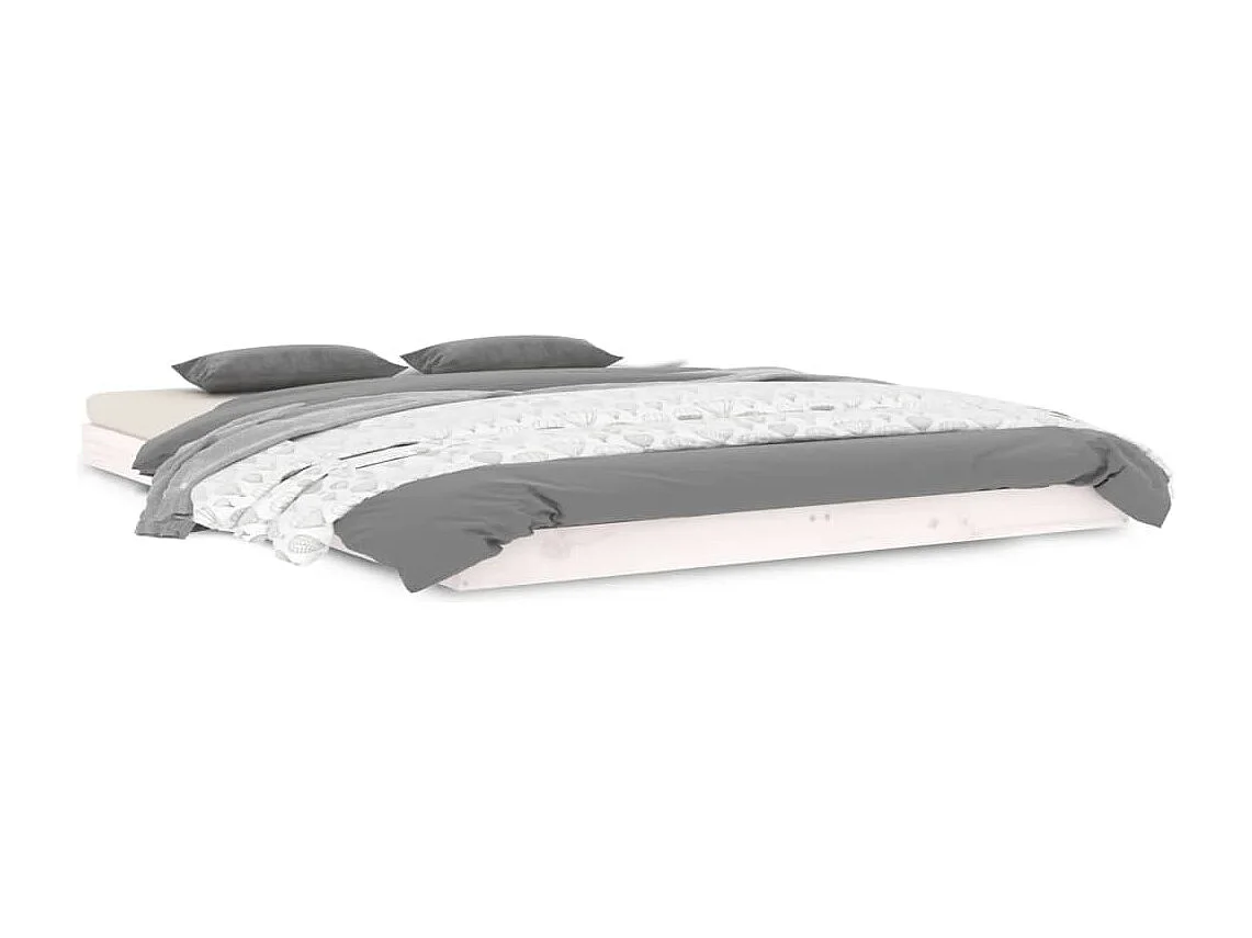 Cadre de lit sans matelas blanc 140x190 cm bois de pin massif