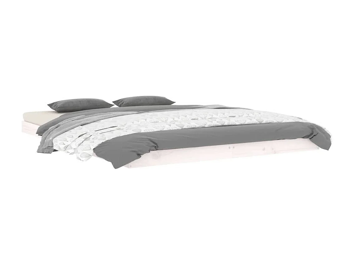 Cadre de lit sans matelas blanc 140x190 cm bois de pin massif