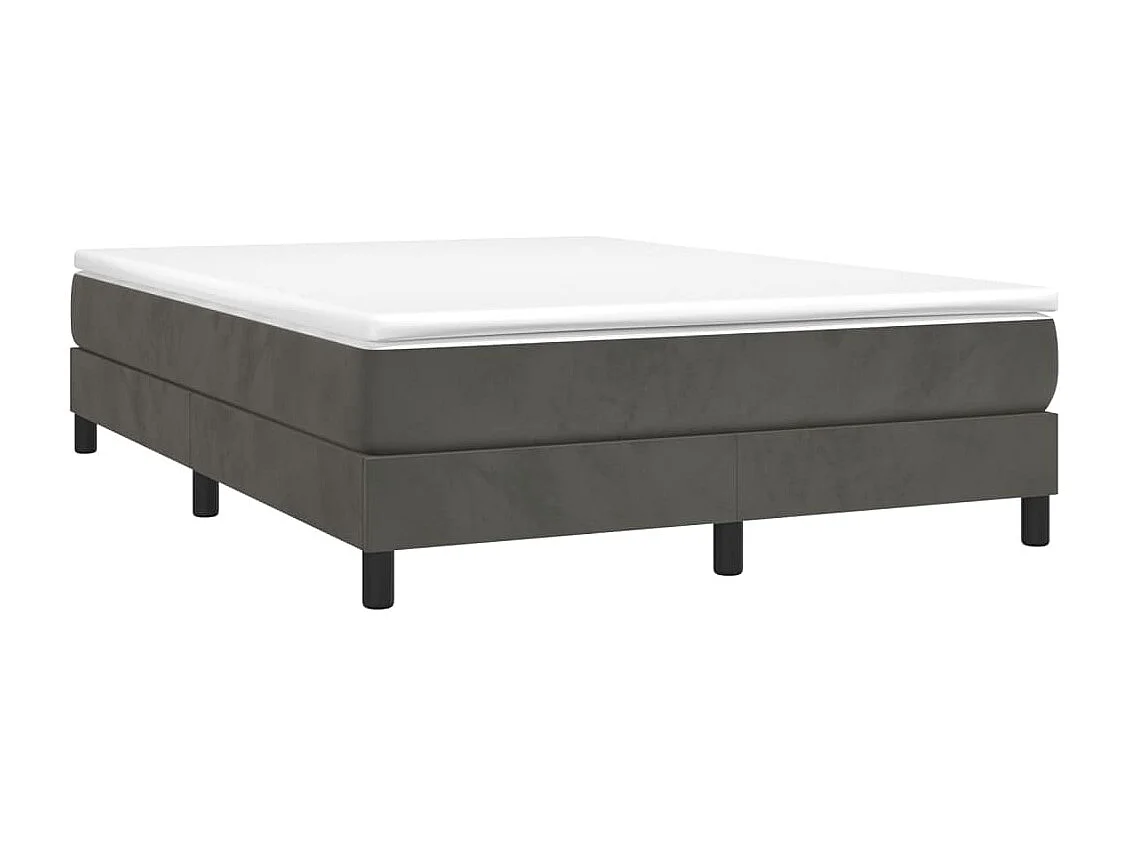 Cadre de lit sans matelas gris foncé 140x190 cm velours