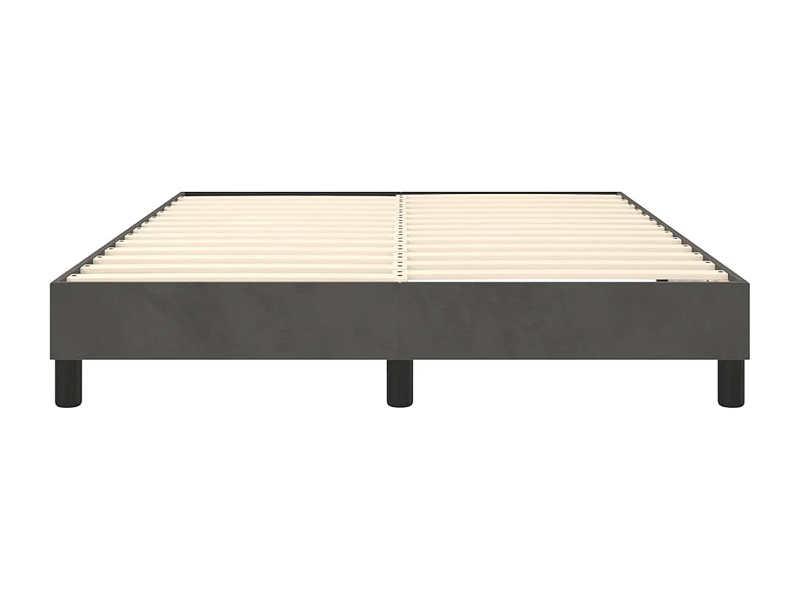 Cadre de lit sans matelas gris foncé 140x190 cm velours