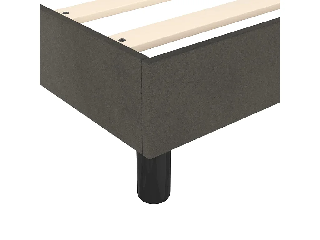 Cadre de lit sans matelas gris foncé 140x190 cm velours