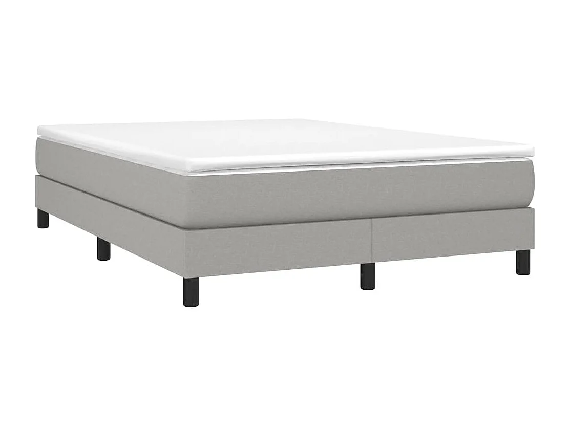 Cadre de lit sans matelas gris clair 140x190 cm tissu
