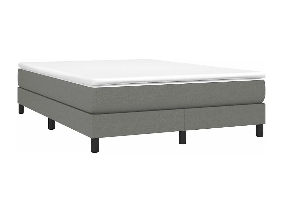 Cadre de lit sans matelas gris foncé 140x190 cm tissu