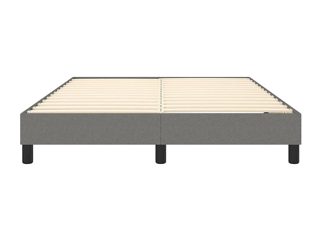 Cadre de lit sans matelas gris foncé 140x190 cm tissu