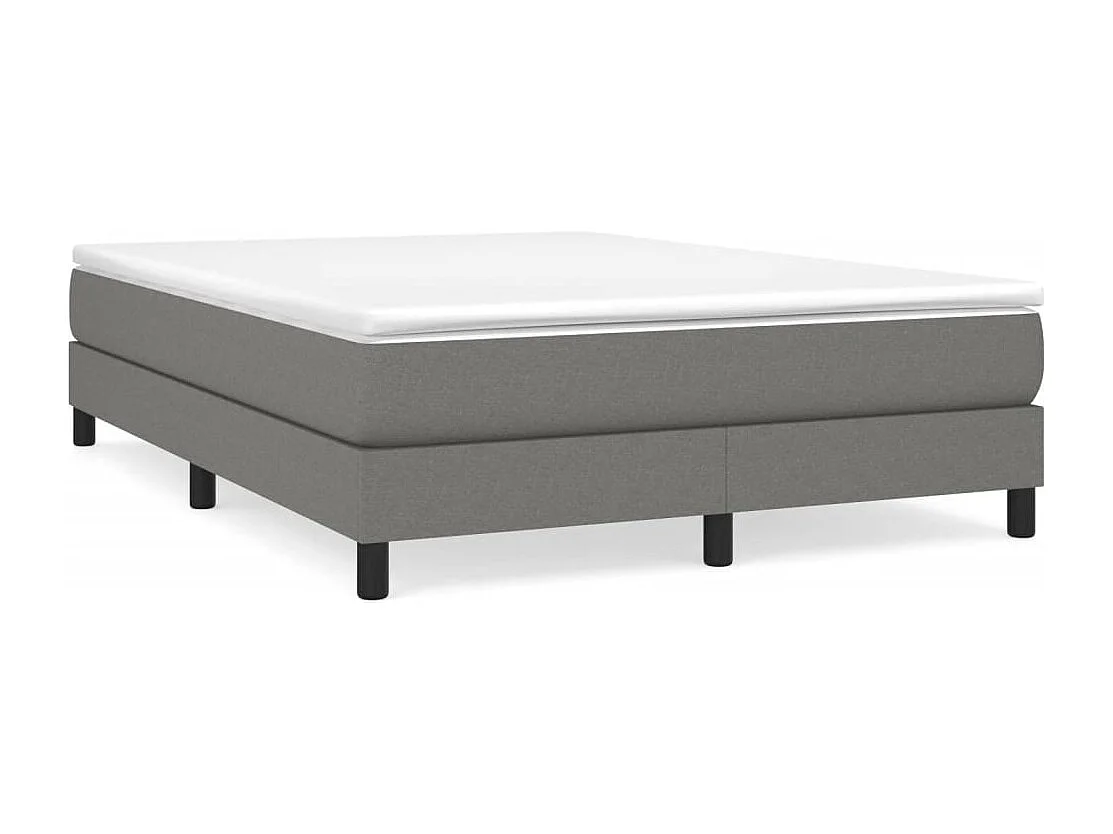 Cadre de lit sans matelas gris foncé 140x190 cm tissu