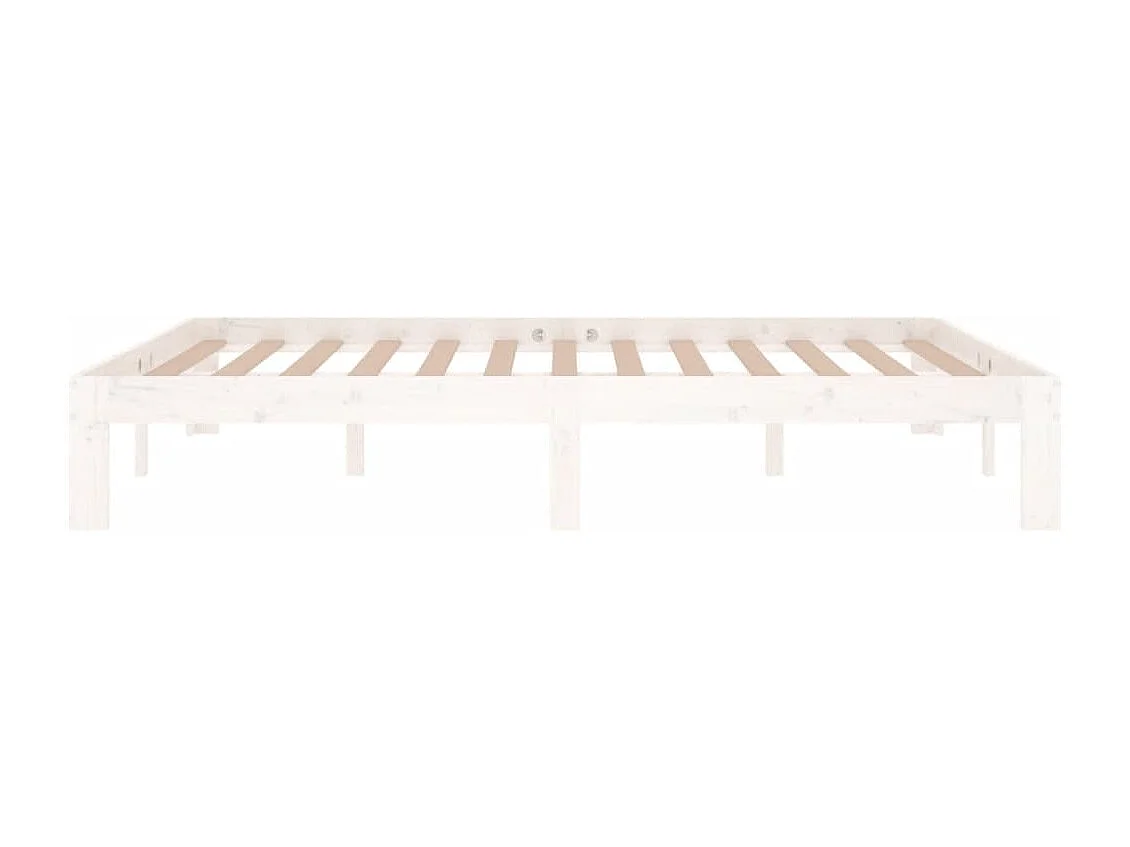 Cadre de lit sans matelas blanc bois de pin massif 140x190 cm