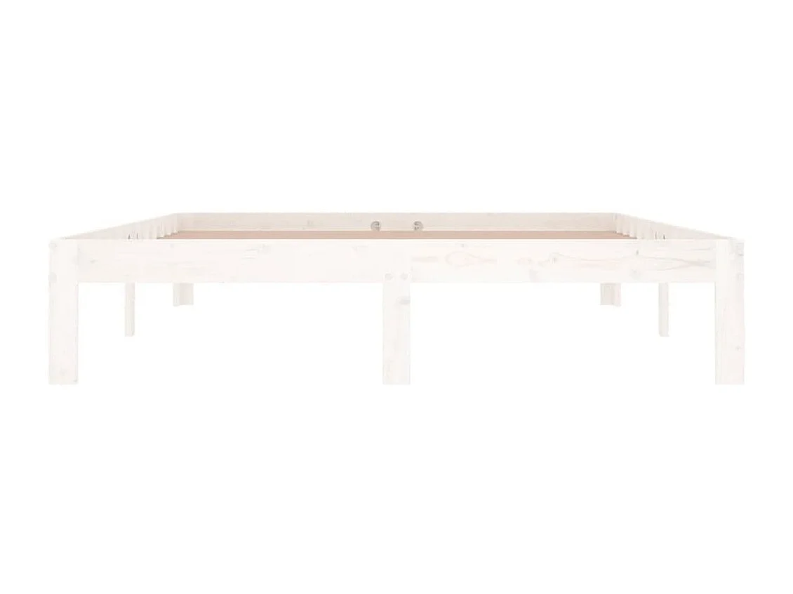 Cadre de lit sans matelas blanc bois de pin massif 140x190 cm