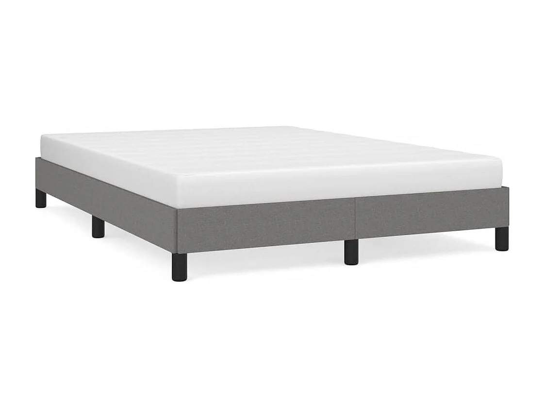 Cadre de lit sans matelas gris foncé 140x190 cm tissu