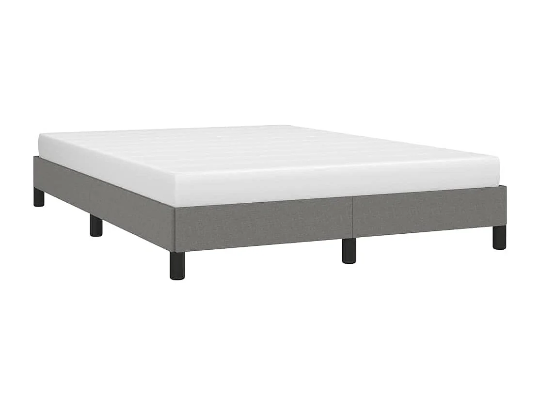 Cadre de lit sans matelas gris foncé 140x190 cm tissu