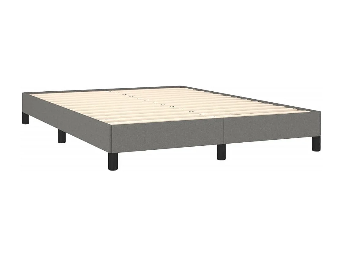Cadre de lit sans matelas gris foncé 140x190 cm tissu