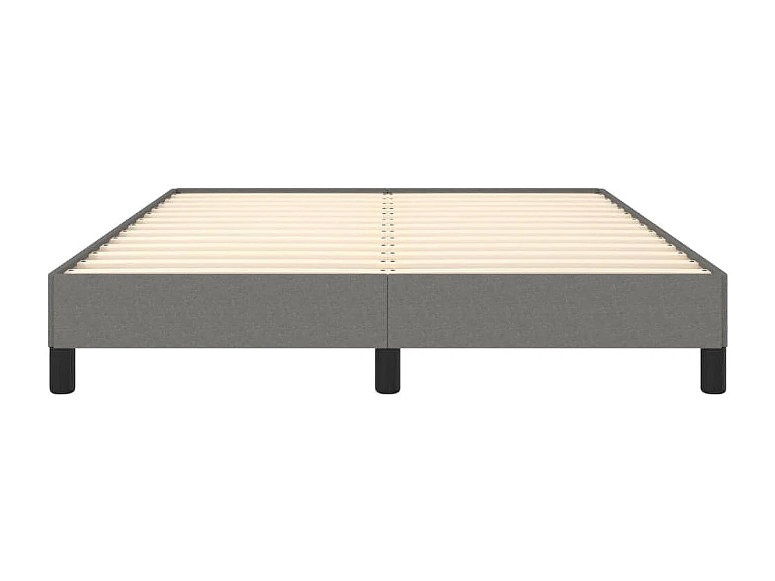 Cadre de lit sans matelas gris foncé 140x190 cm tissu