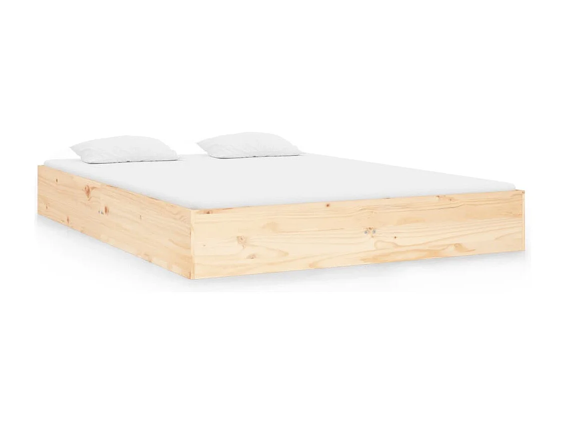 Cadre de lit sans matelas bois massif 140x190 cm
