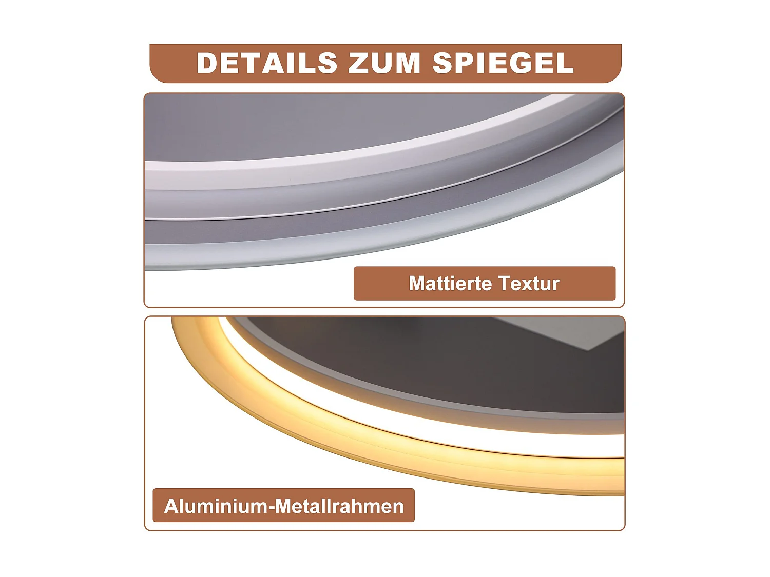 NETTLIFE Miroir avec éclairage rond Miroir mural LED IP44 rond 70cm avec fonction miroir tactile éclairé avec lumière dimmable