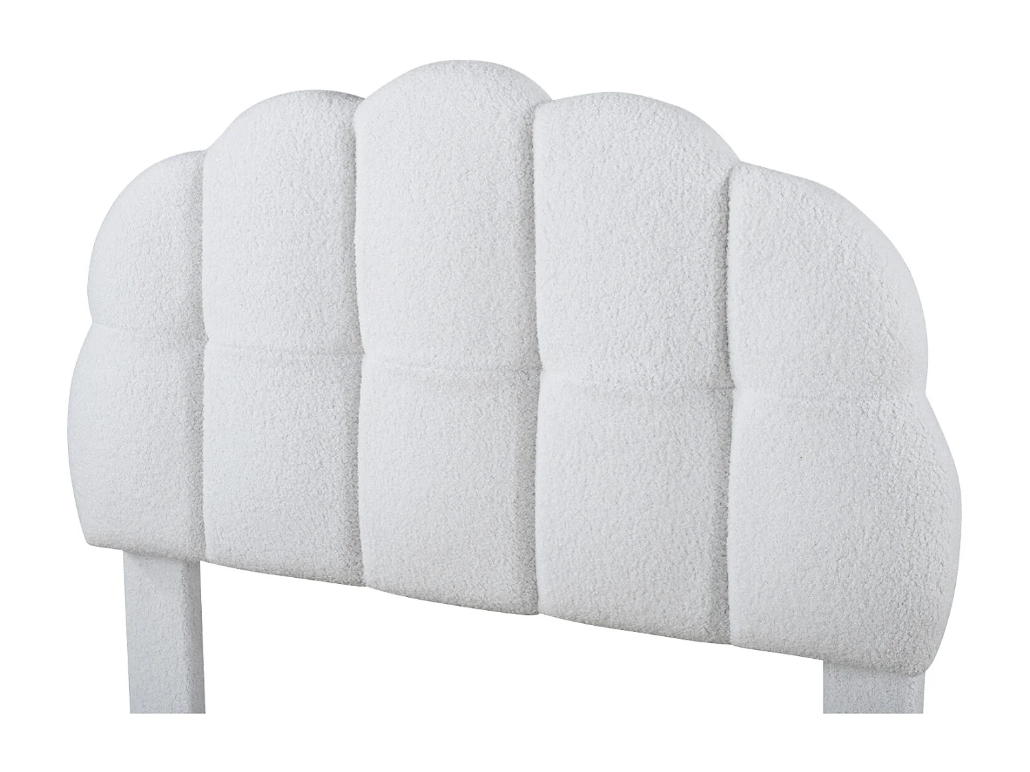 Letto singolo 90x200 cm, letto per bambini, letto imbottito, rete a doghe in legno, velluto di lana, bianco