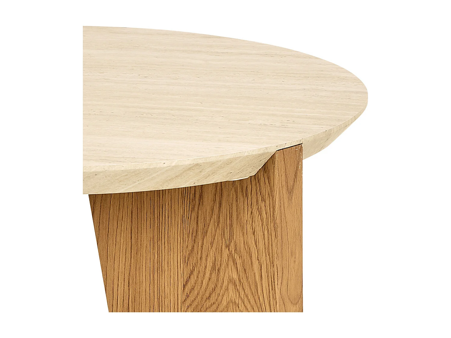 Vivo - Table d'appoint ronde en effet travertin ø50cm - Beige