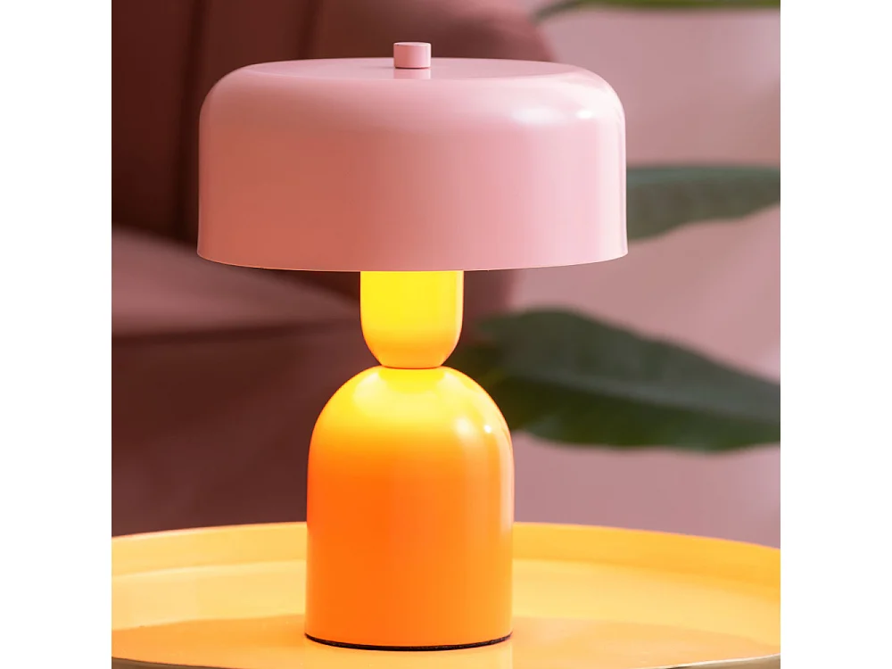 Double funky - Lampe à poser en métal - Rose