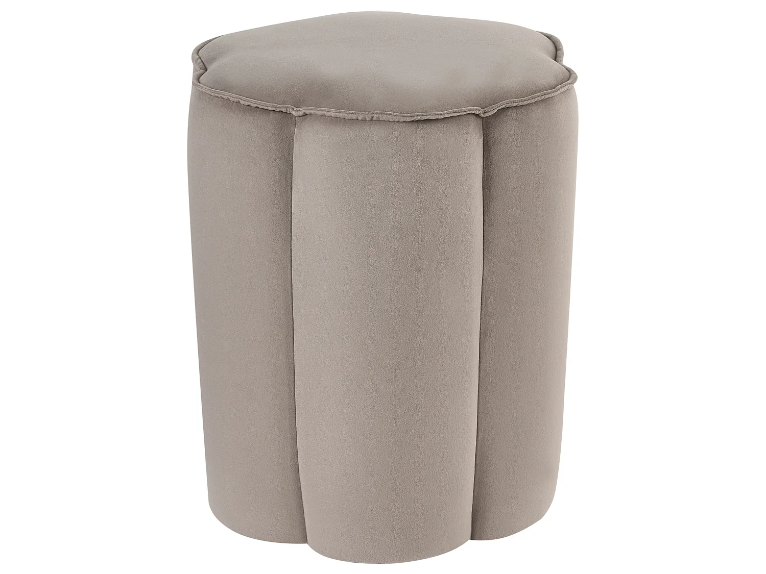 Pouf TAPPEN Velours Taupe 39 cm 39 cm 45 cm