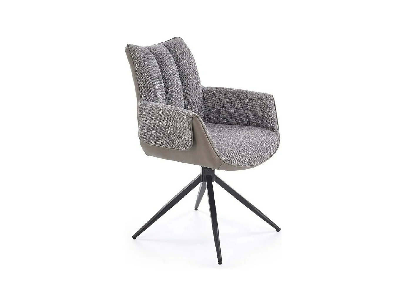 Sedia K579/Rivestimento in tessuto e similpelle/Rotazione/Grigio