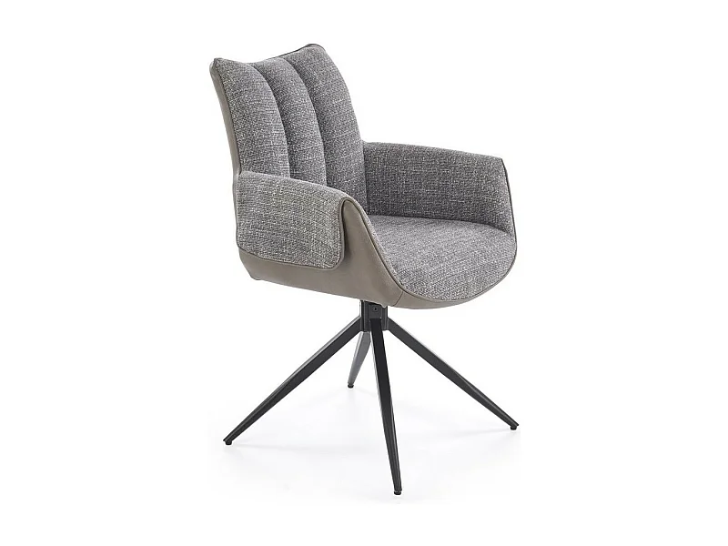 Chaise K579/Revêtement tissu et simili cuir/Rotation/Gris