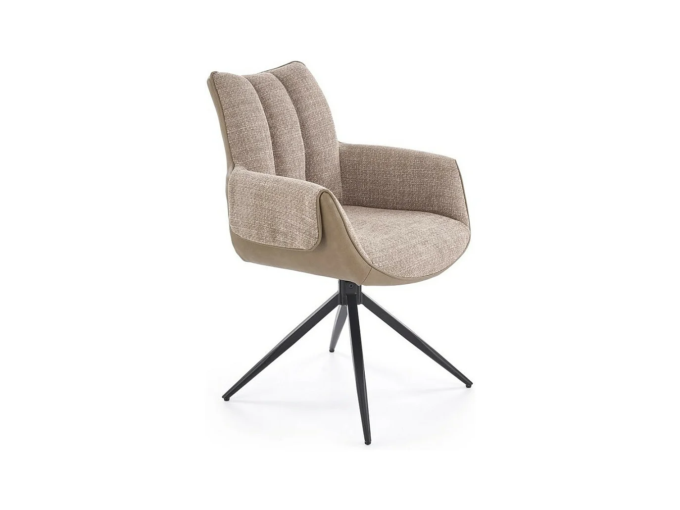 Sedia K579/Rivestimento in tessuto e similpelle/Rotazione/Beige