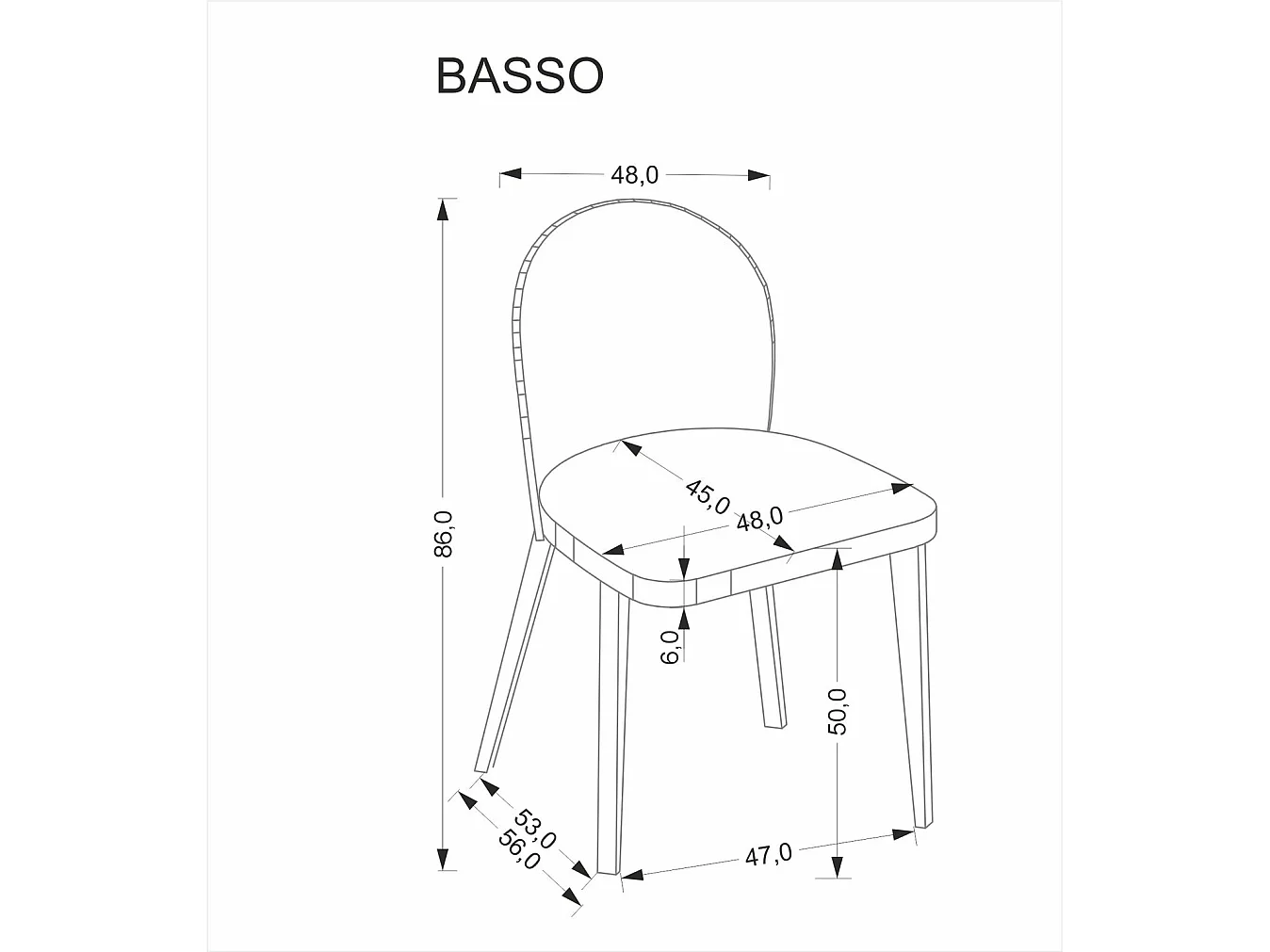Chaise Basso/revêtement tissu bois/marron anthracite