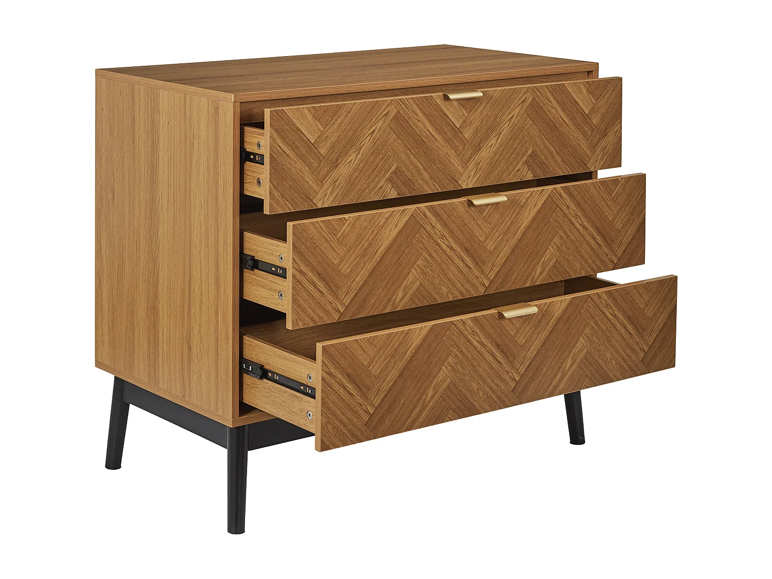 Commode Design 3 Tiroirs "Felix" 90cm Marron