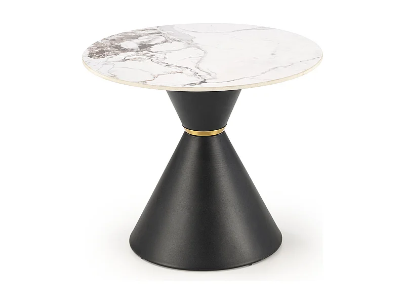 Table basse Goretti/Fritté/Design marbre/Blanc et noir
