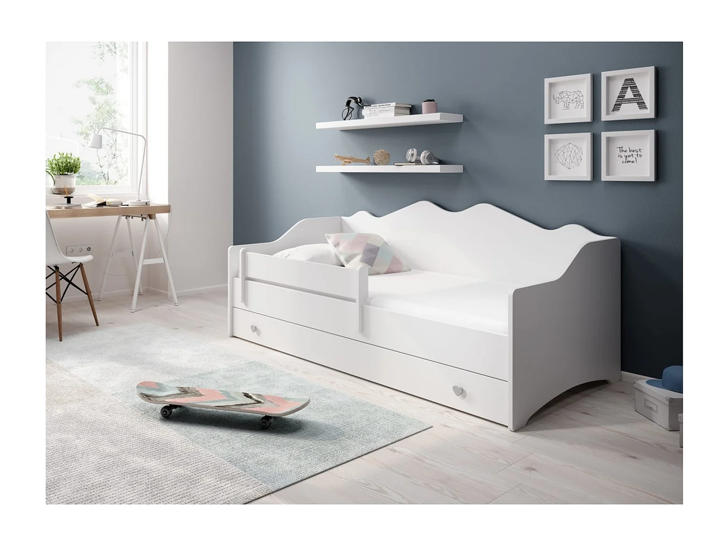 Letto Sena (80x160)/materasso incluso/bianca