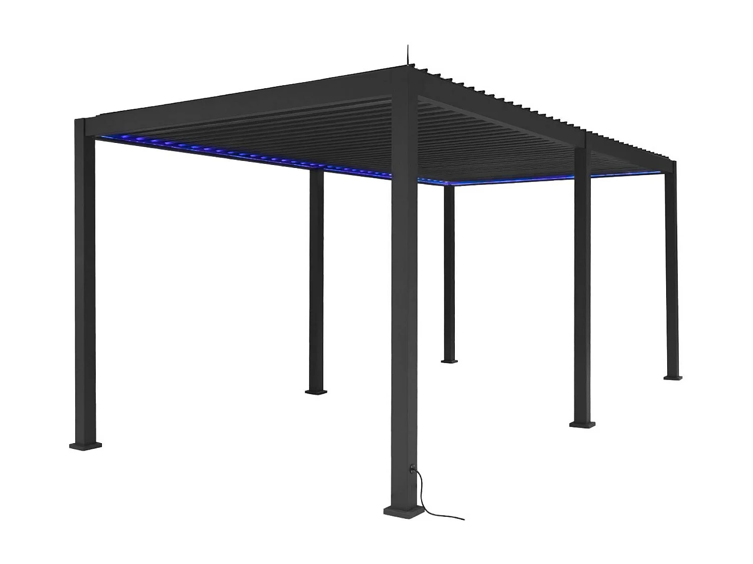 Pergola bioclimatica 3x6m elettrica in alluminio con illuminazione a