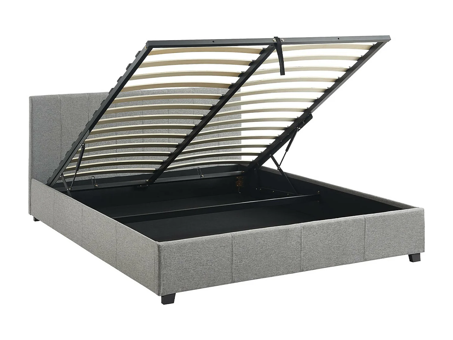 Cama con somier abatible y cabecero, 160m gris claro