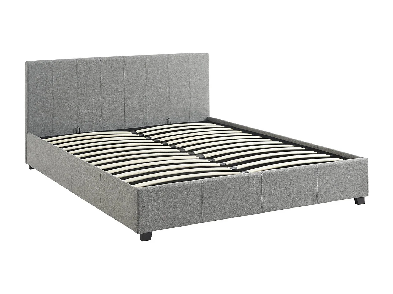Cama con somier abatible y cabecero, 160m gris claro